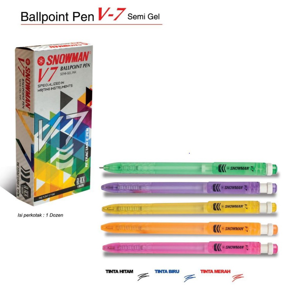 

Terbaru.. Ballpoint Pen V7 Snowman [Per 12 Pcs/1 Lusin] AYQ