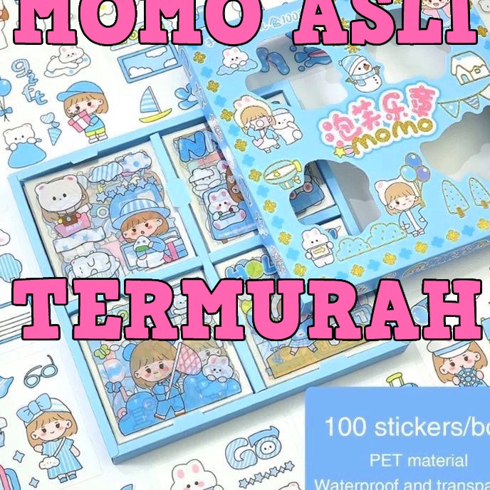 

(㊚ X☞ZX] Sticker Waterproof Sticker Momo Dapat Box Isi 100 Lembar/ top.produk..