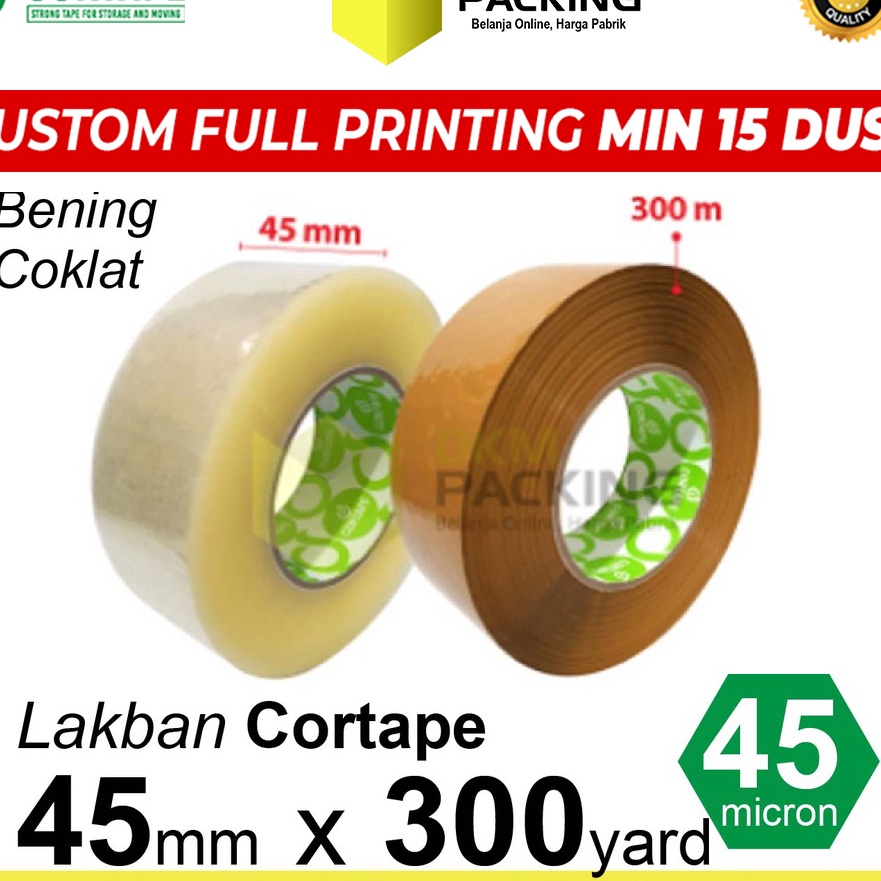 

(A11❦/W㊚) Lakban 45mm x 300yard JUMBO CORTAPE Plakban Isolasi TAPE TERMURAH /SATUAN/ virral!