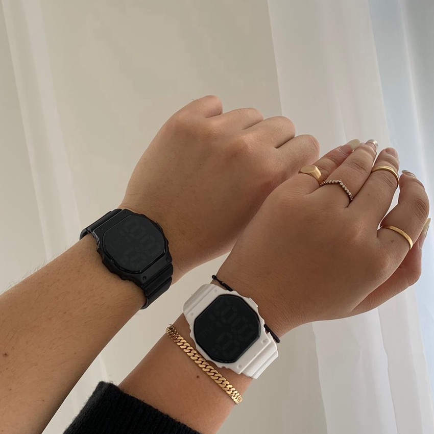 [D-J✪➛B] Rift HUHU Jam Digital Beli 1 Gratis 1 (Bergaransi & COD) Jam Couple Jam Tangan Jam Hadiah- 