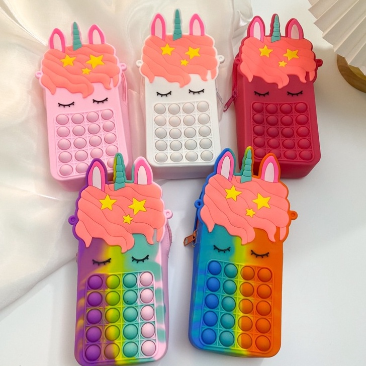 TERBAIK Tas Pop It Unicorn doubel pop it