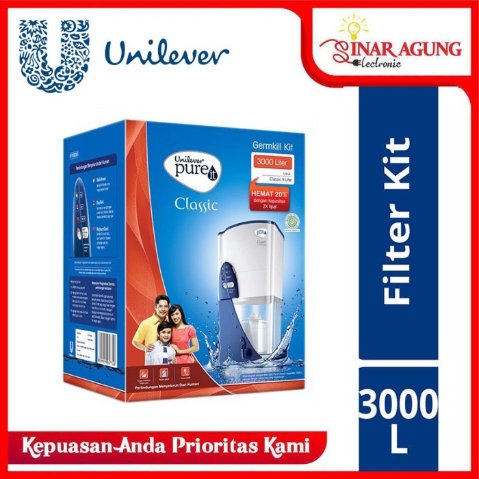 Terlaris Unilever Pure It Germkill Filter 3000 L Pureit 3000Liter Gkk Classic