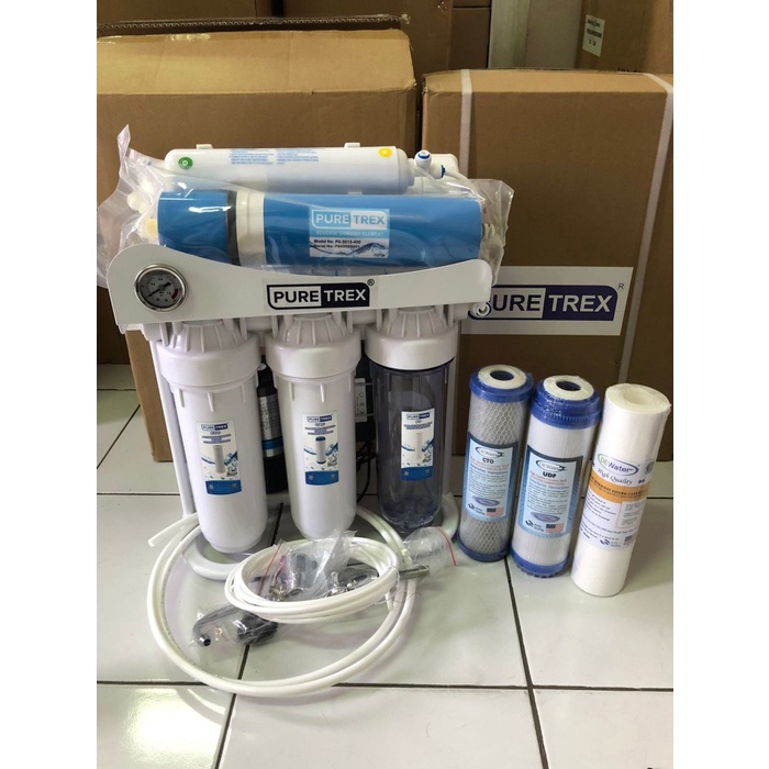 Bestseller Puretrex Mesin Ro Standing Reverse Osmosis 400 Gpd 6 Step + Uv 1 Gpm