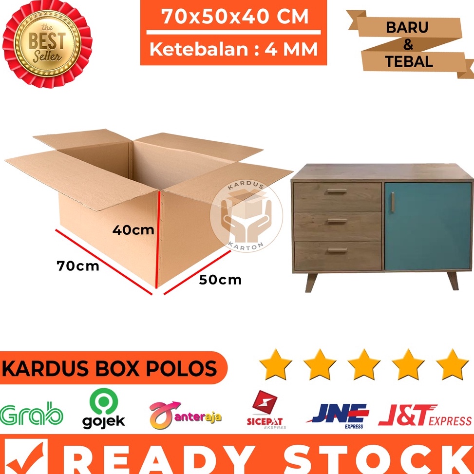 

[PROMO N5BA] Kardus Polos / Karton Box Packing 70 X 50 X 40 Cm Single Wall, Jumbo 82