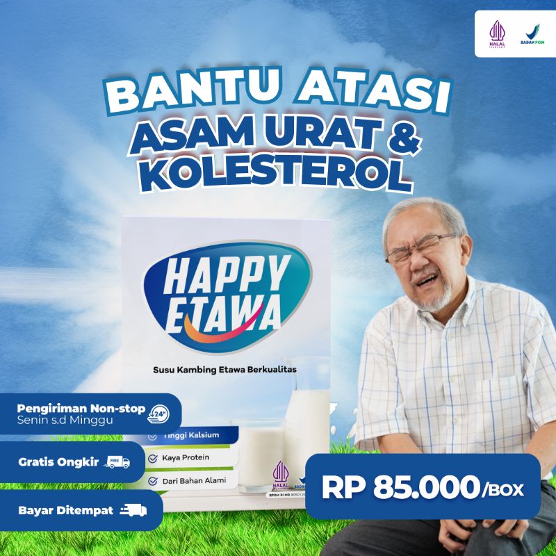 

HAPPY ETAWA – Susu Kambing Etawa Berkualitas Bantu Atasi Asam Urat dan Kolesterol | Eliza Official Store