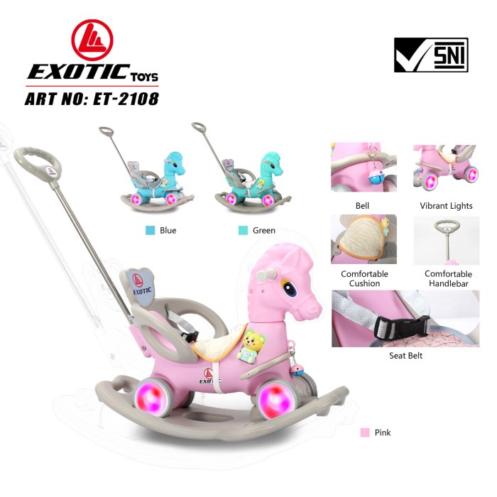 DISKON SPESIAL EXOTIC ET 2108 MAINAN KUDA KUDAAN ANAK UNICORN ET2108 RIDE ON MODE TERMURAH