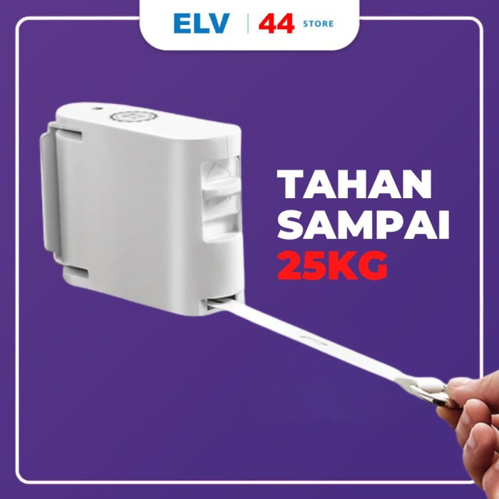 Jemuran Dinding Tembok Gantungan Baju Tarik Portable Tempel Dinding