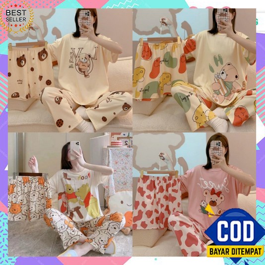 Baju Tidur Babydoll Pakaian Wanita Piama Perempuan Pjamas Kekinian Setcel Menyusui Remaja Babydol Bu