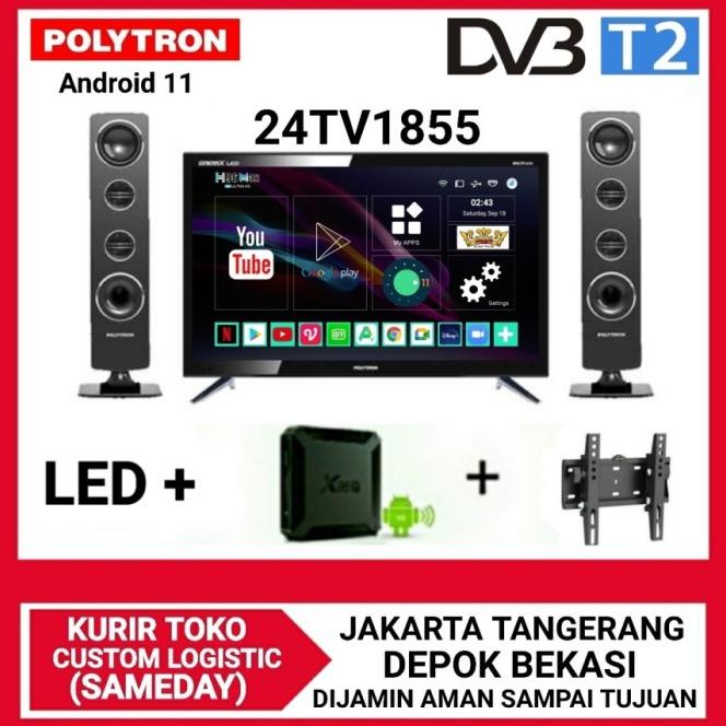 Polytron Led Digital Tv 24 Inch Smart Android Box 11 24Tv1855 +Speaker