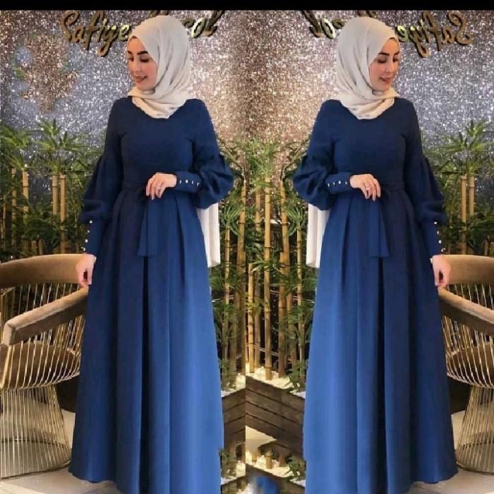 TERLARIS - GAMIS WANITA BIRU NAVY POLOS GAMIS REMAJA MUSLIM NAVI KEKINIAN