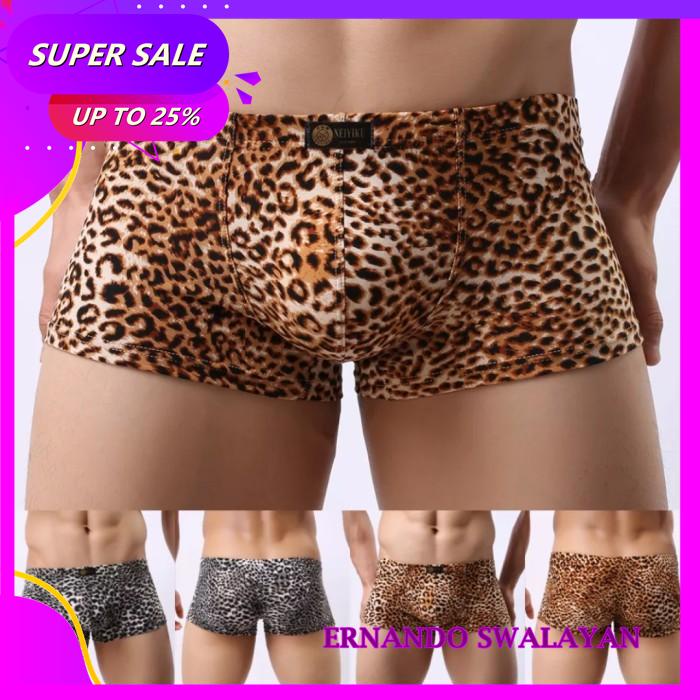 UNDERWEAR MEN BOXER LEOPARD / CELANA DALAM PRIA MOTIF MACAN BEST QUALITY 