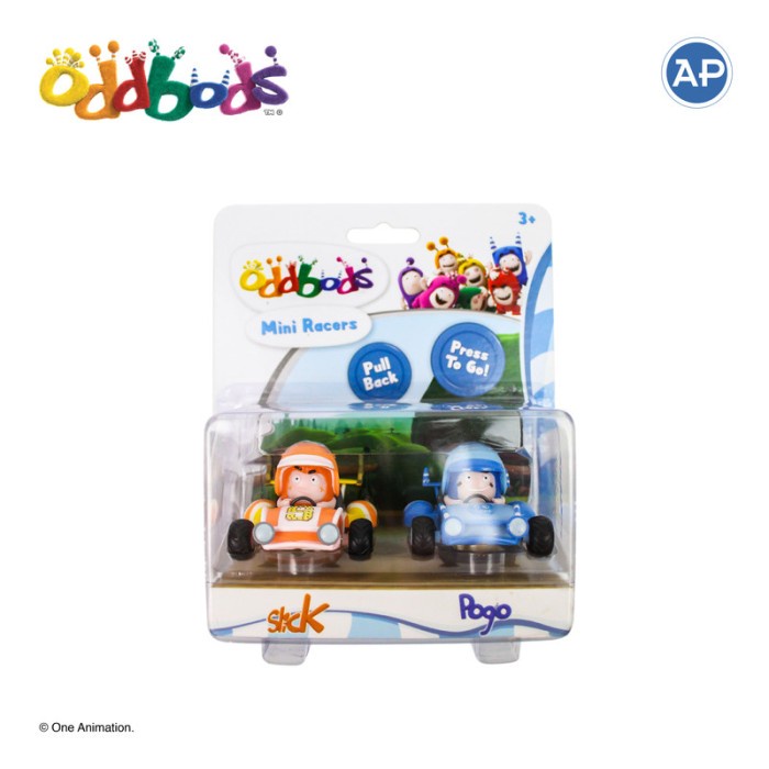 Terlaris Oddbods Mini Racers Slick & Pogo - Mainan Mobil Anak