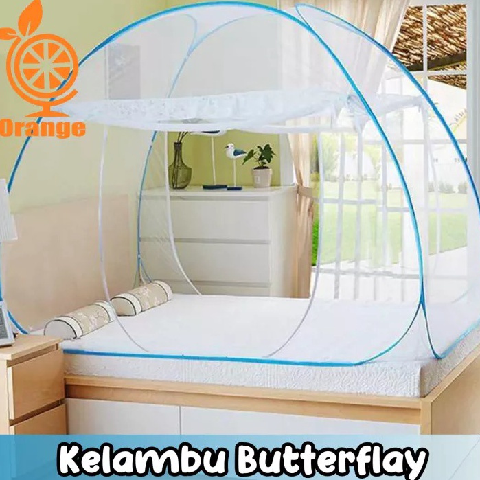 HNXZ4361  MILIKI SEGERA Gratis Tas Kelambu Tenda Anti Nyamuk Serangga Kelambu Butterfly Dua Pintu Ke