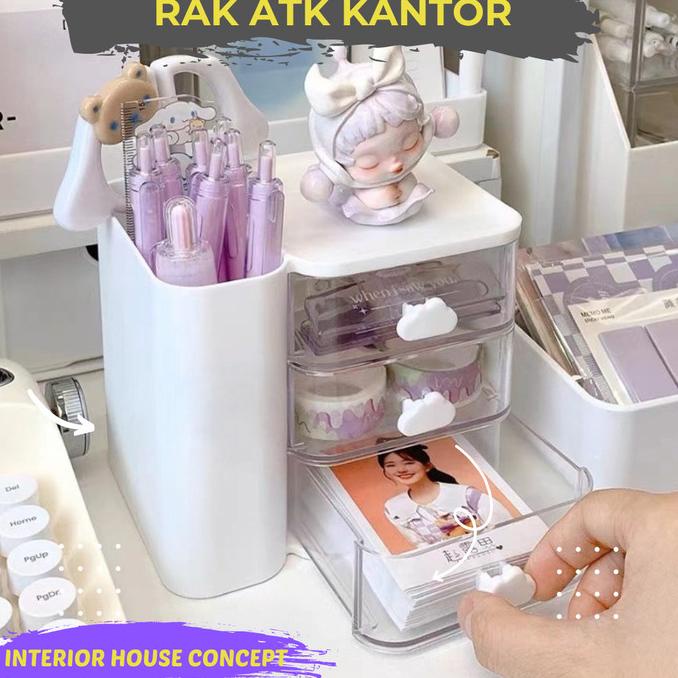 

Rak Laci Susun Tempat Alat Tulis Kantor ATK Wadah Pulpen Pensil Meja