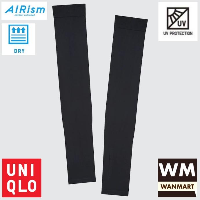 UNIQLO AIRism UV Protection Seamless Arm Cover Manset Wanita Black