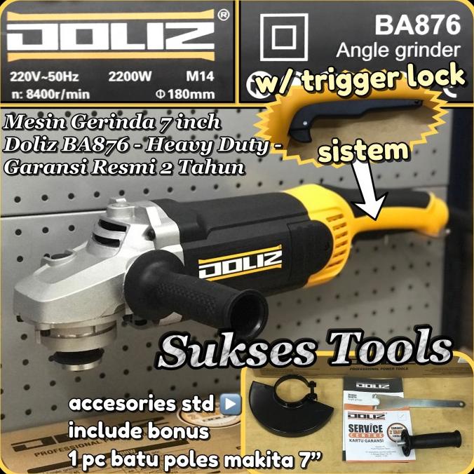Mesin Gerinda Tangan Doliz Ba 876 Ba876 Heavy Duty Angle Grinder 7