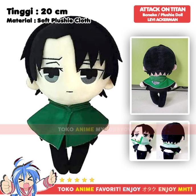 Boneka Attack On Titan AOT Levi Eren Mikasa Anime Plushie Doll