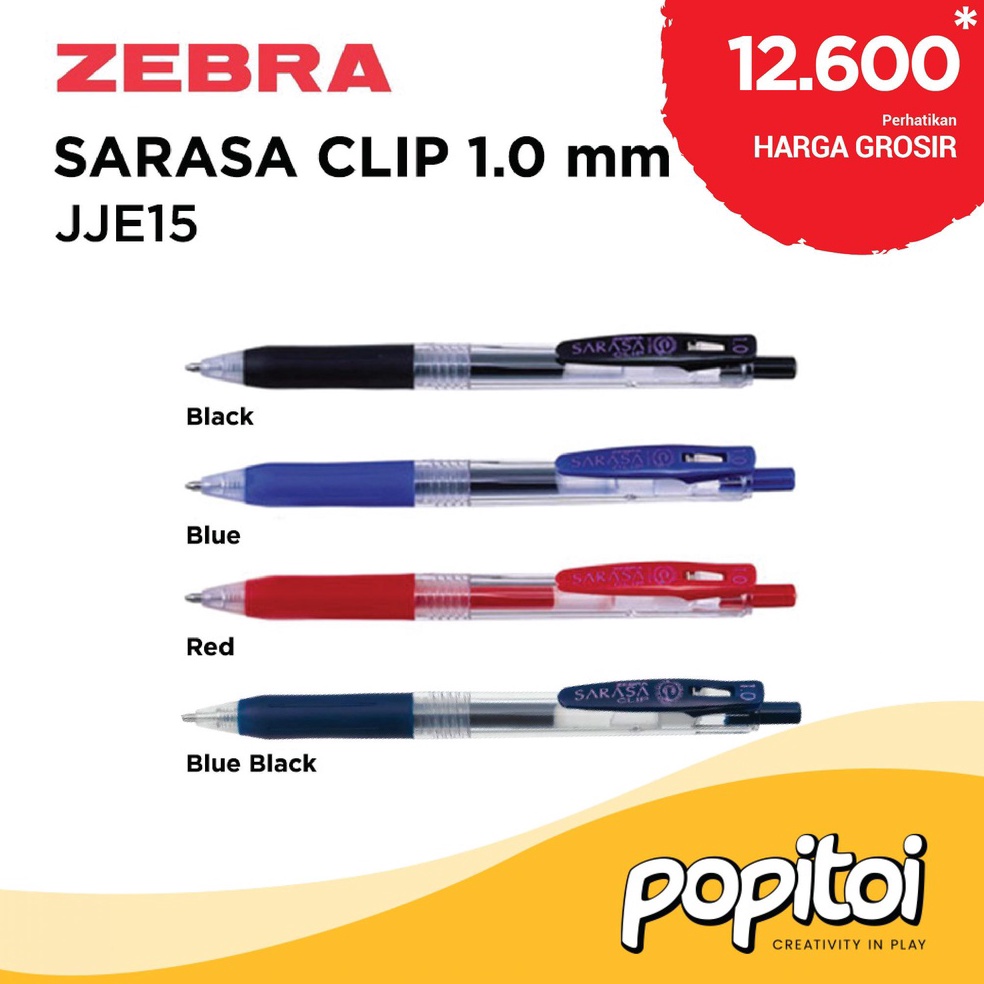 

Ready Stock・ZEBRA SARASA CLIP JJE15 Gel Pen 1.0 mm Pulpen