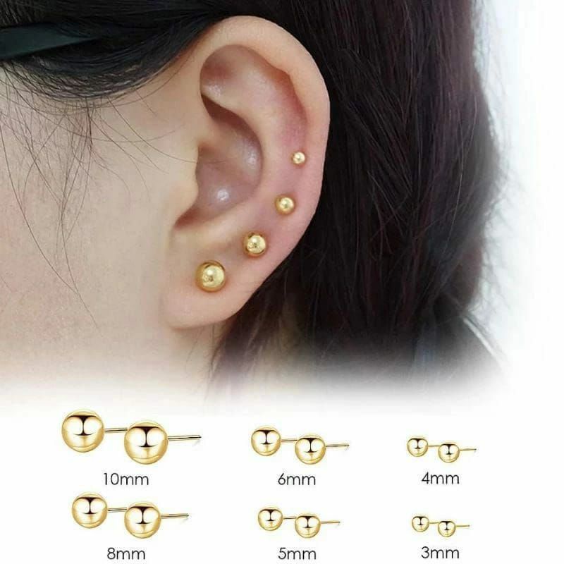 Anting Bulat Polos Xuping Emas Wanita