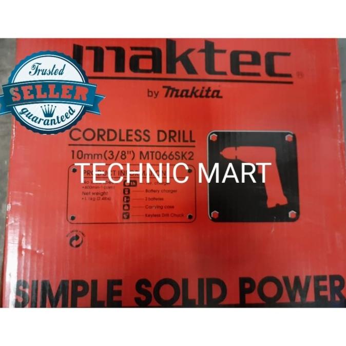 Maktec Mt 066 Sk2 Cordless Drill / Mesin Bor Baterai 10Mm (Makita)