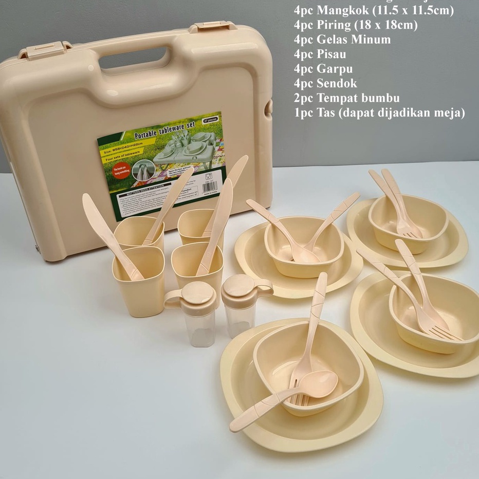 Restock Piring Makan Set - Piknik Set - Dinner Set - Peralatan Makan Set