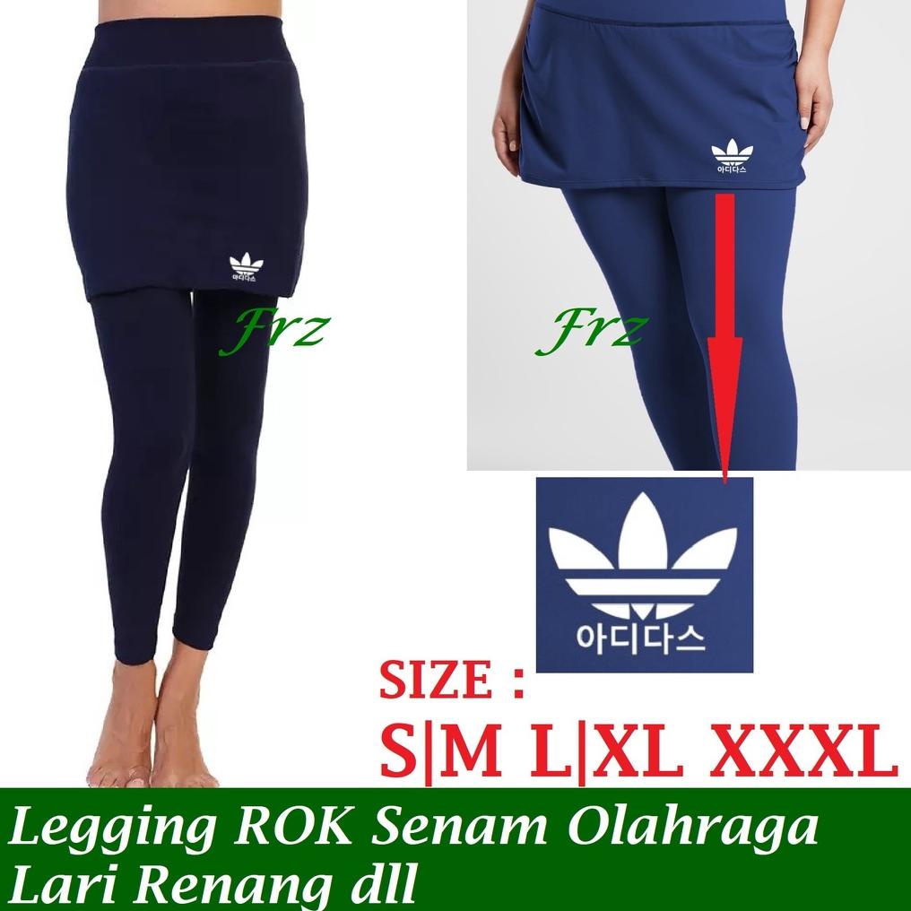 Murah Rocela Celana Legging + Rok Senam  Olah Raga Wanita Leging Rok Sport Ukuran Jumbo Dan Std Untu