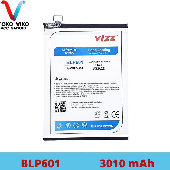 Vizz Battery OPPO BLP601/F1S/A59 Baterai Double Power Original
