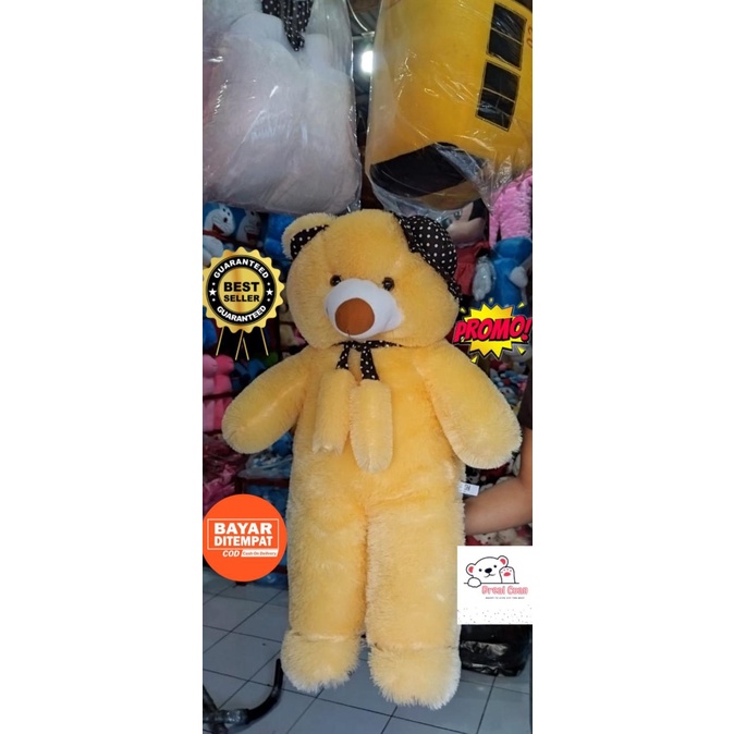 Boneka Teddy Bear Beruang Topi Syal Jumbo Besar Murah 1Meter