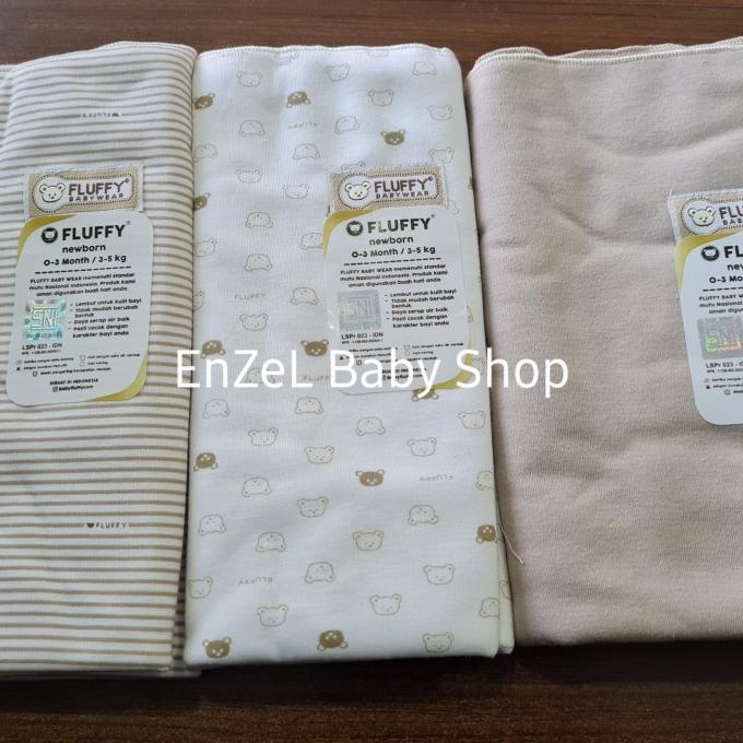 Bedong Bayi Seri Khaki / Coklat 3Pcs / Bedong Baby Fluffy / Sni