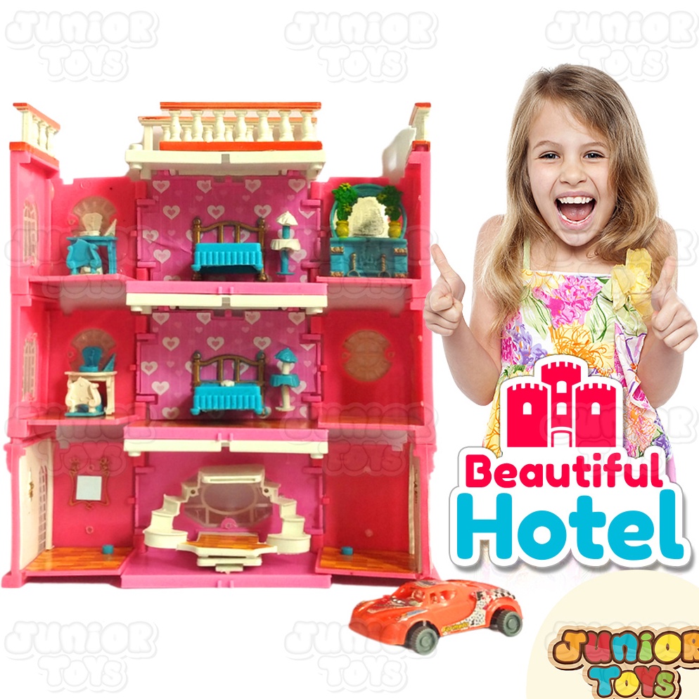 ✫CyD Mainan Rumah Rumahan Anak Perempuan Besar Hotel Tingkat Girl Toys ✥ ✺