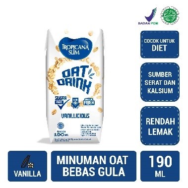 

Tropicana Slim Oat Drink 190 ml (RTD) - Minuman Oat Bebas Gula