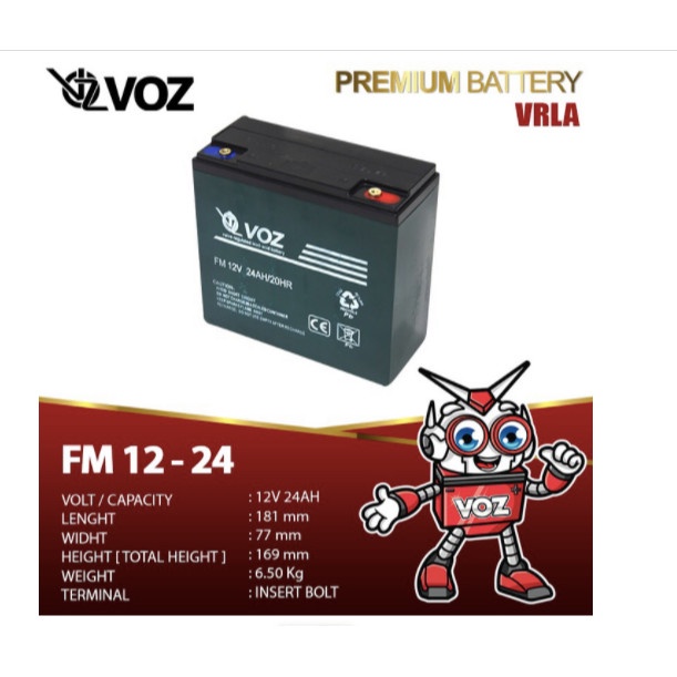VOZ Battery FM 12-24 12V 24AH VRLA
