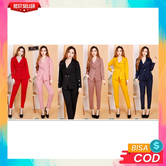 Blazer Set Wanita Korea Style Setelan Blezer Perempuan Import Terbaru Blazeran Dewasa Casual Premium
