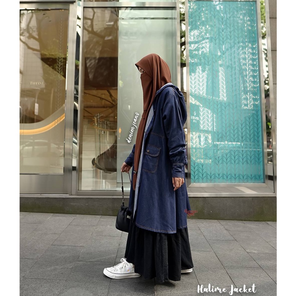 trxj8J3v Halime Jacket by Khumaira Syari | Jaket Outer Oversize Wanita Muslimah | Jaket Denim Oversi