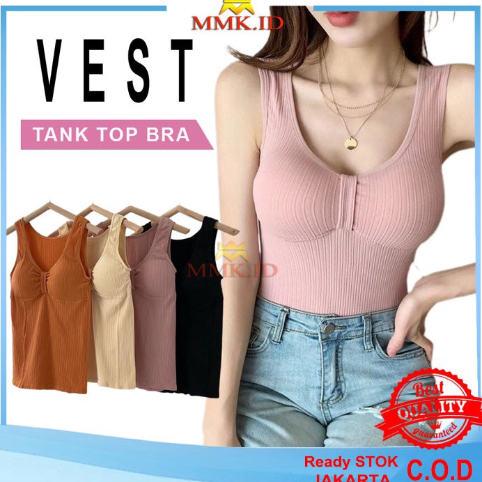PALING LARIS Tank Top Bra Pakaian Dalaman Wanita TankTop Panjang dengan Busa