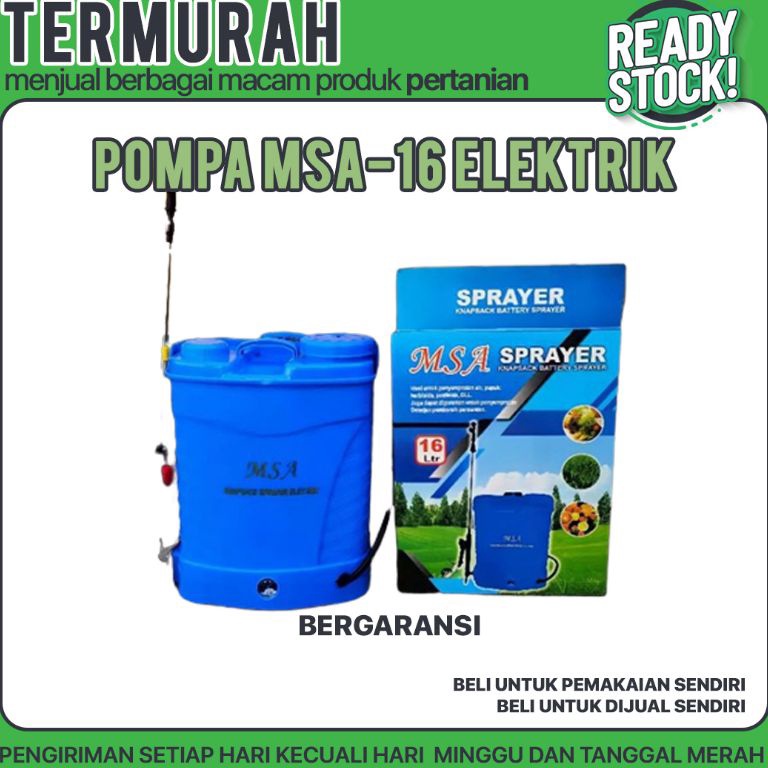 Harga Termuraah.. POMPA MSA-16 ELECTRIC ( GARANSI SPRAYER ELEKTRIK 16 LITER )