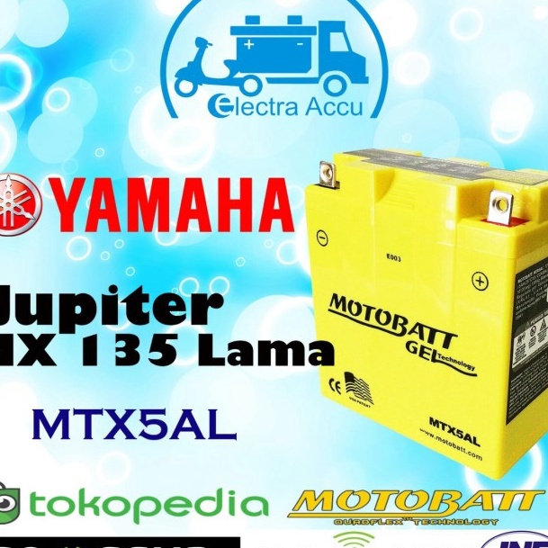 Hot Aki Motor Yamaha Jupiter MX 135 lama Motobatt MTX5AL Aki Kering