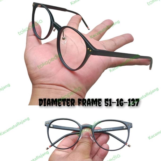 kacamata pria frame kacamata bulat oversize lensa supersin Anti uv