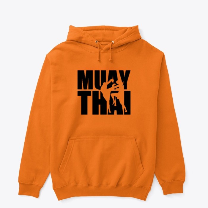 jaket pria Jaket Hoodie Muay Thai Beladiri - Pria Wanita Custom Distro Polos - Orange, M(C0Y5) atasa