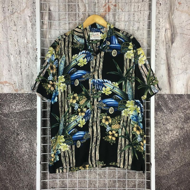 Kemeja Open Collar Vintage Retro Oversized Hawai Pantai . SDA 03150 Second Bekas Preloved