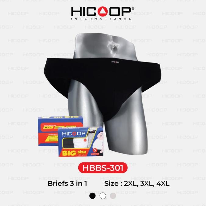 HICOOP MEN BRIEF CELANA DALAM KOLOR PRIA JUMBO BIG SIZE XXL HBBS-301