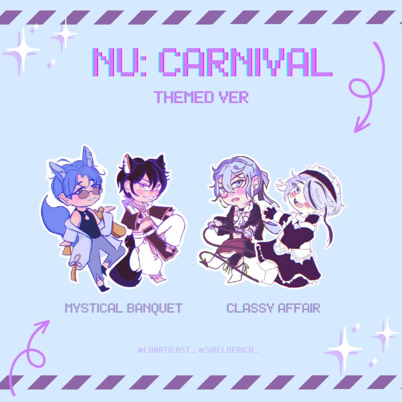 NU Carnival Themed Keychain Fanart Classy Affair Mystical Banquet Blade Edmond Kuya Garu by Sirelder