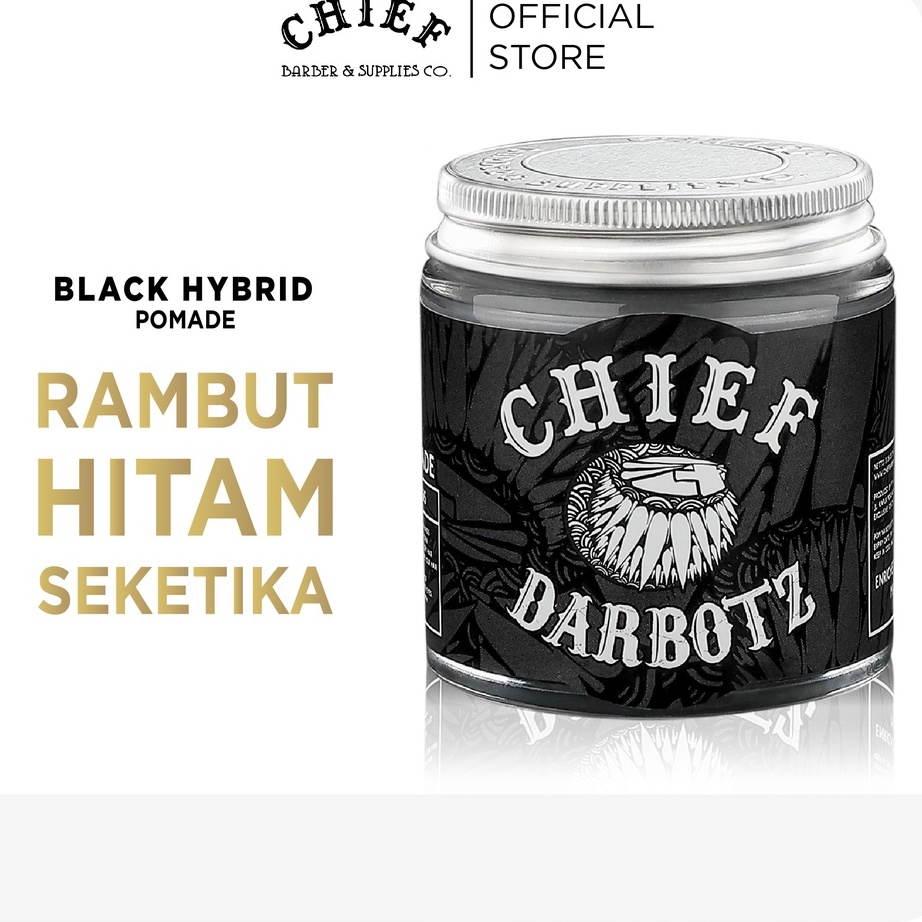 Bayar Di Tempat CHIEF x DARBOTZ BLACK HYBRID - Pomade  Penghitam Rambut 3,18oz Kirim Sekarang