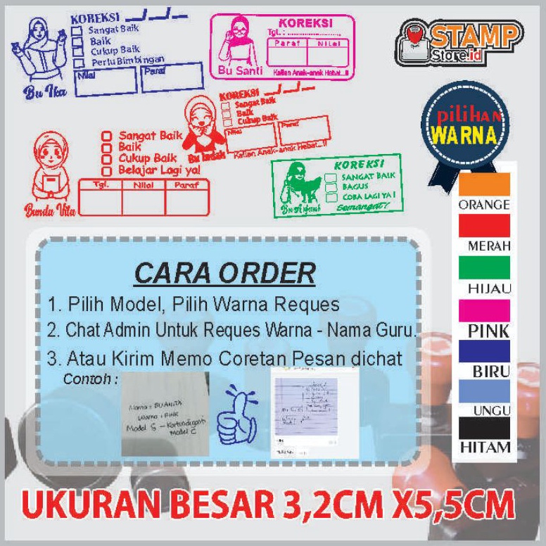 

Dijual murah STAMPEL PENILAIAN GURU/UKURAN BESAR/DESAIN KOMPLIT/3,2cmx5,5cm D7C