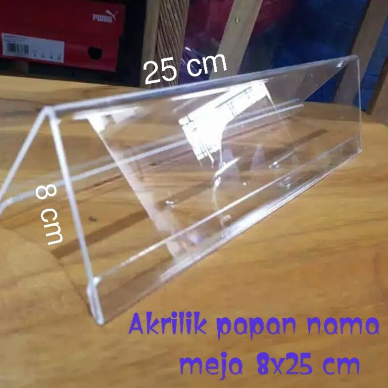 

(E12X ➸☑) AKRILIK NAME PLAT TAG PAPAN NAMA MEJA 8X25 CM / muraah.!!