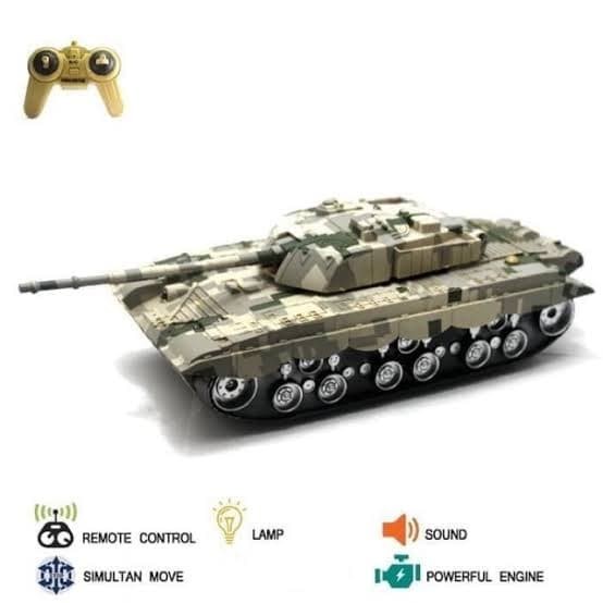 mainan anak mobil remote control rc Tank military war Tank Leopard