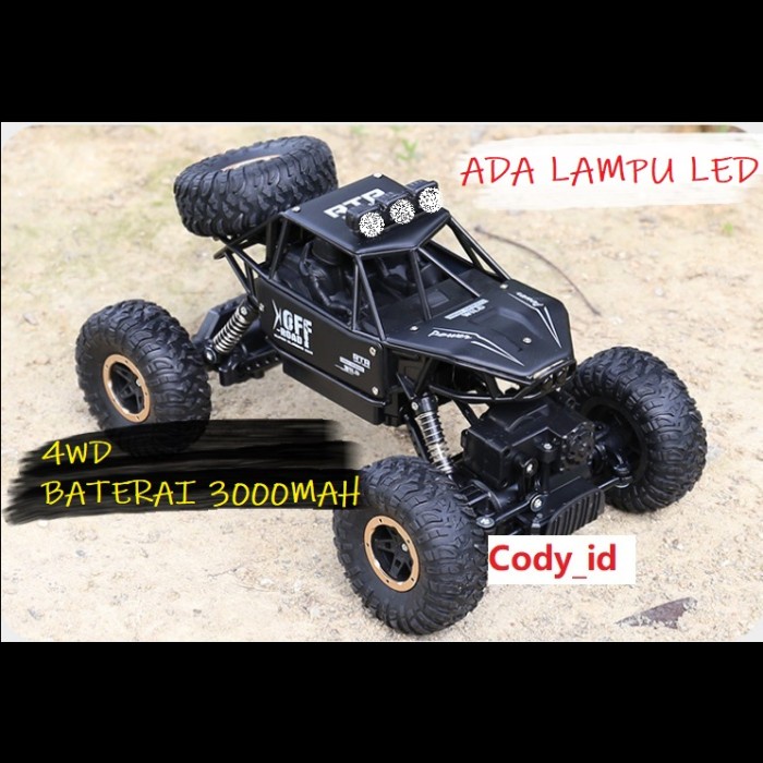 Mobil RC Offroad 4WD Ada Lampu , Mobil remote rc rock crawler raptor