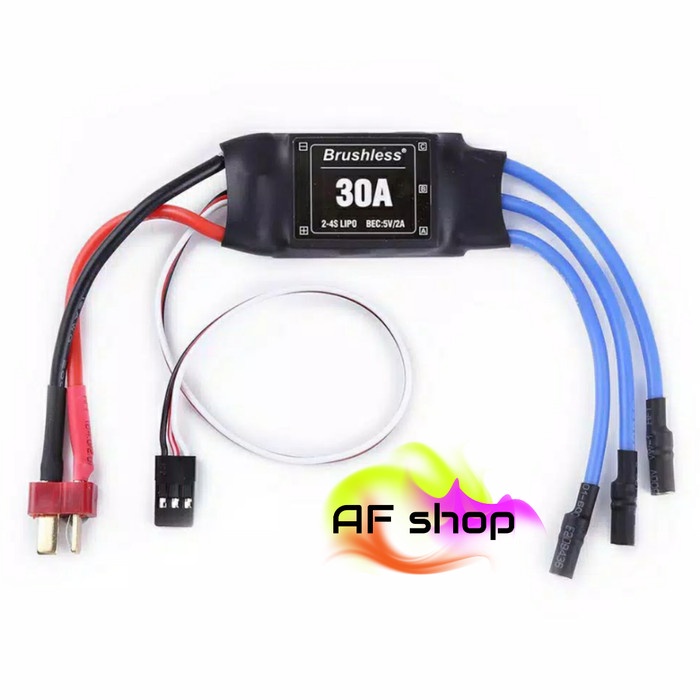 Brushless 30A ESC 2-4S dengan 5V 2A BEC untuk RC