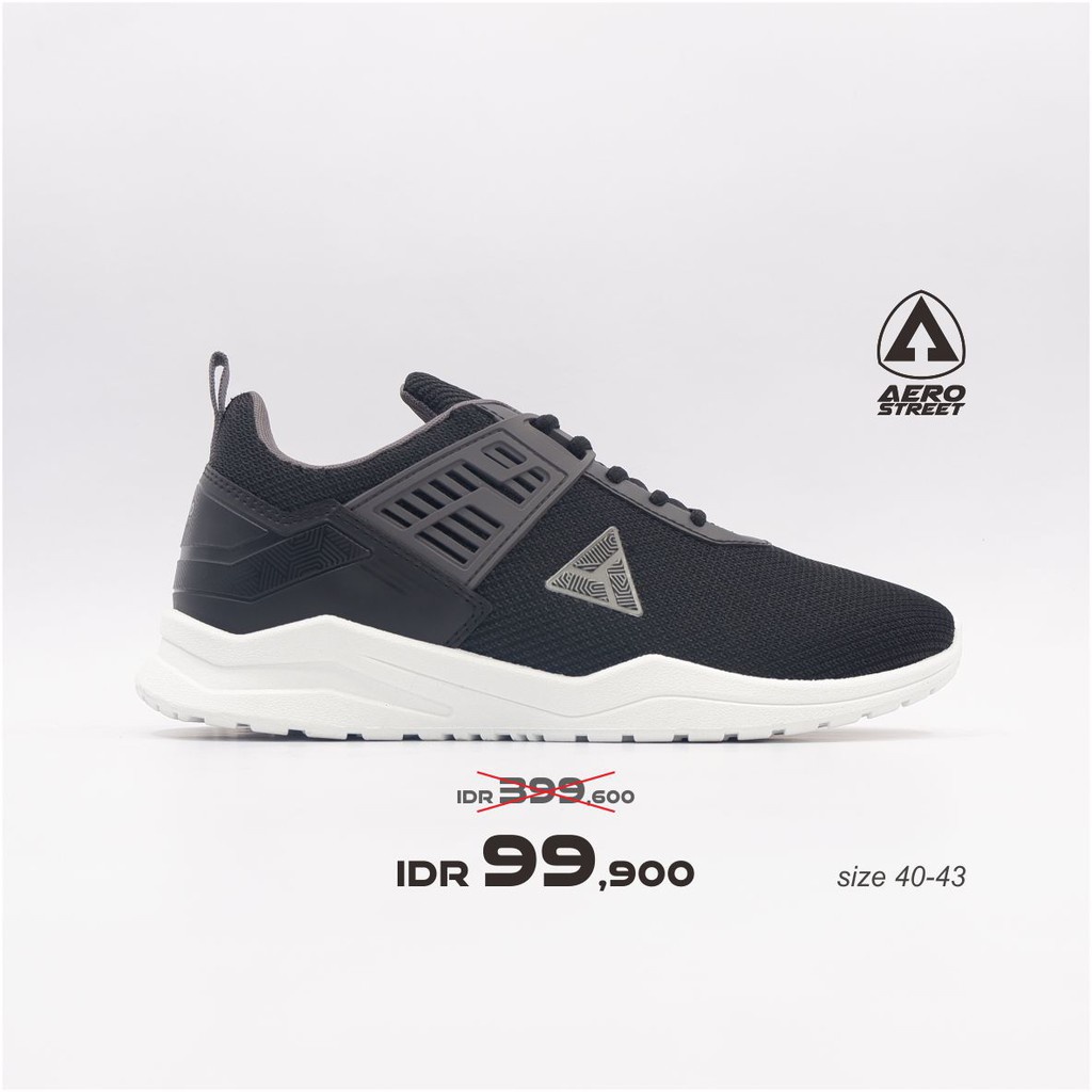 Aerostreet 40-43 Toyamaki Hitam - Sepatu Sneakers Casual Sport Sekolah Pria Wanita Aero Street
