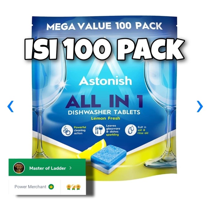 Danil Astonish Tablet Pembersih Dishwasher Isi 100 Pcs